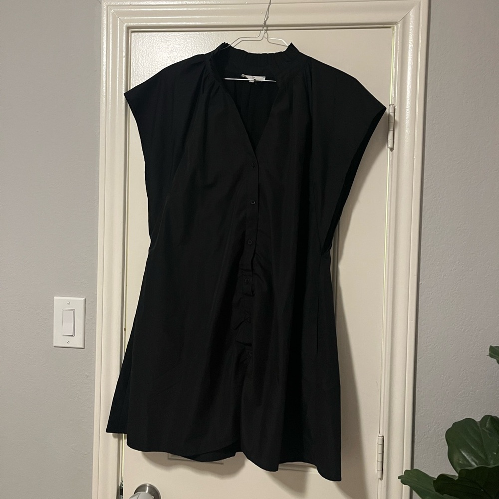 Entro Black Button Down Women's Top